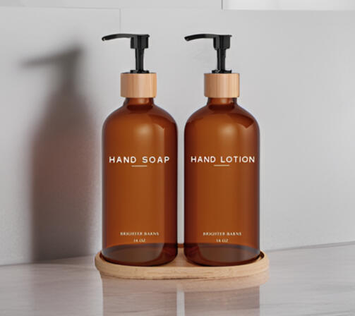 Boho Bathroom Soap Dispenser Set (Amber) Boho Bathroom Soap Dispenser Set (Amber)