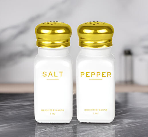 Kensington White Gold Salt Pepper Shakers