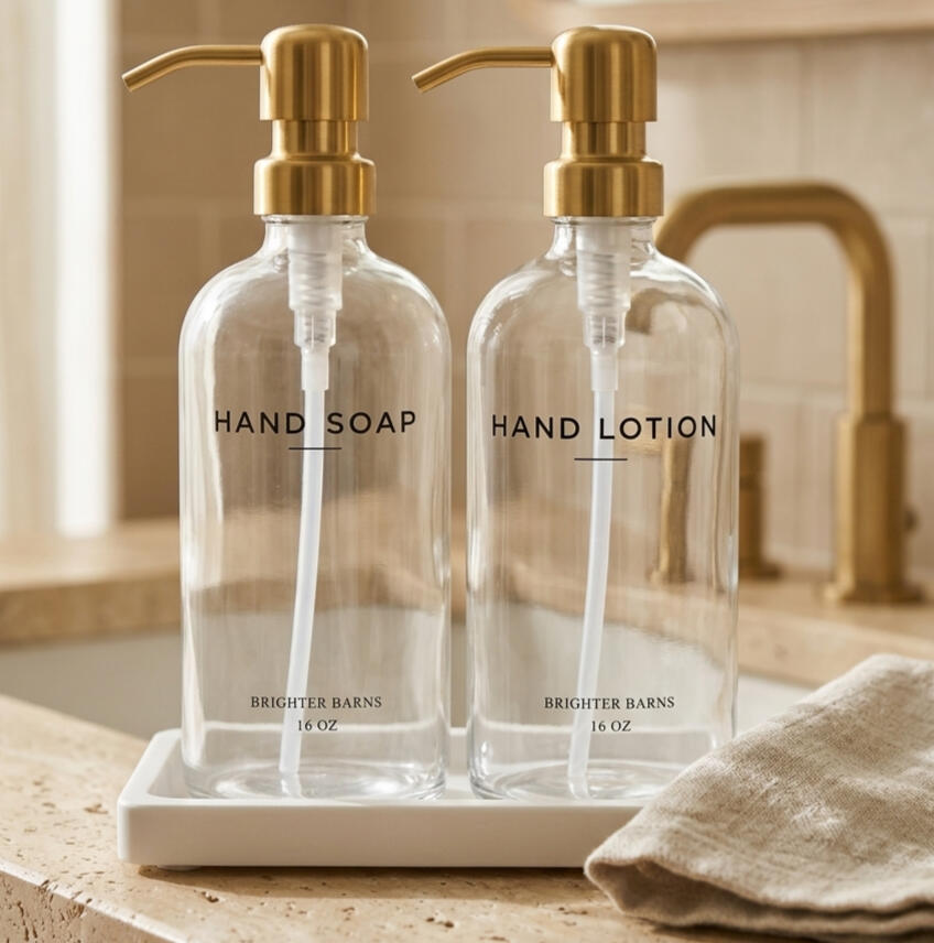Clear Gold Modern Soap Dispensers SOAP LOTION Clear Gold Modern Soap Dispensers SOAP LOTION