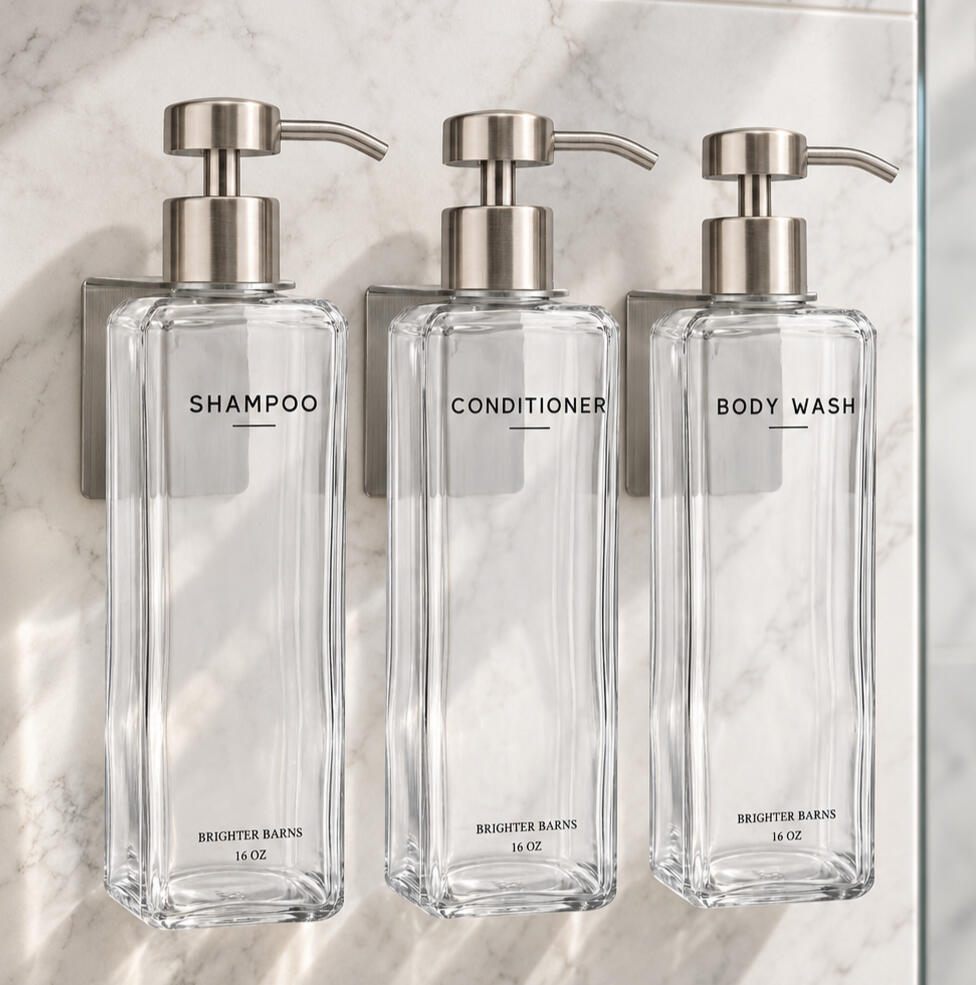 Clear/Silver Wall Mounted Mayfair Shower Dispensers Clear/Silver Wall Mounted Mayfair Shower Dispensers