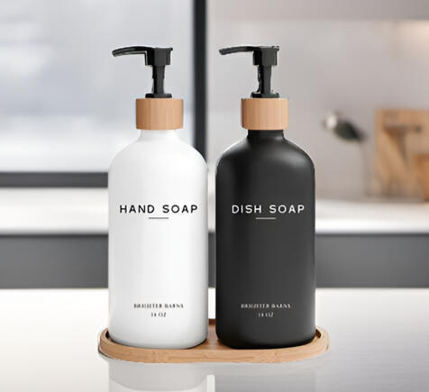 Boho Kitchen Soap Dispenser Set (Black&White) Boho Kitchen Soap Dispenser Set (Black&White)