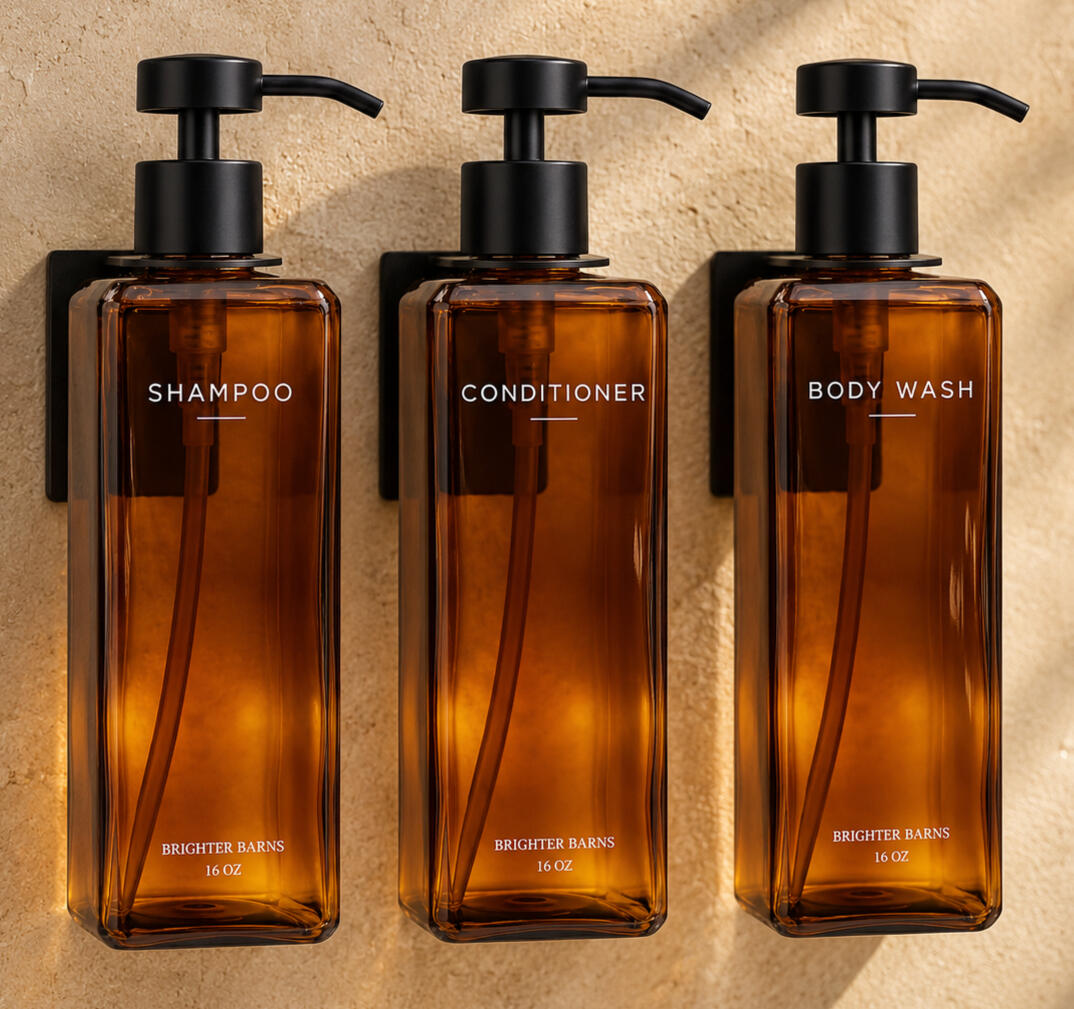 Amber/Black Wall Mounted Mayfair Shower Dispensers Amber/Black Wall Mounted Mayfair Shower Dispensers