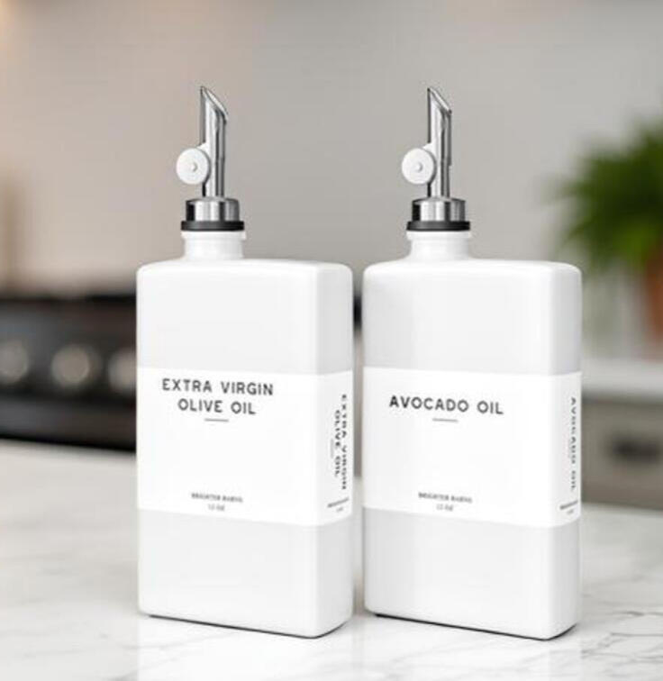 White Oil and Vinegar Dispenser White Oil and Vinegar Dispenser