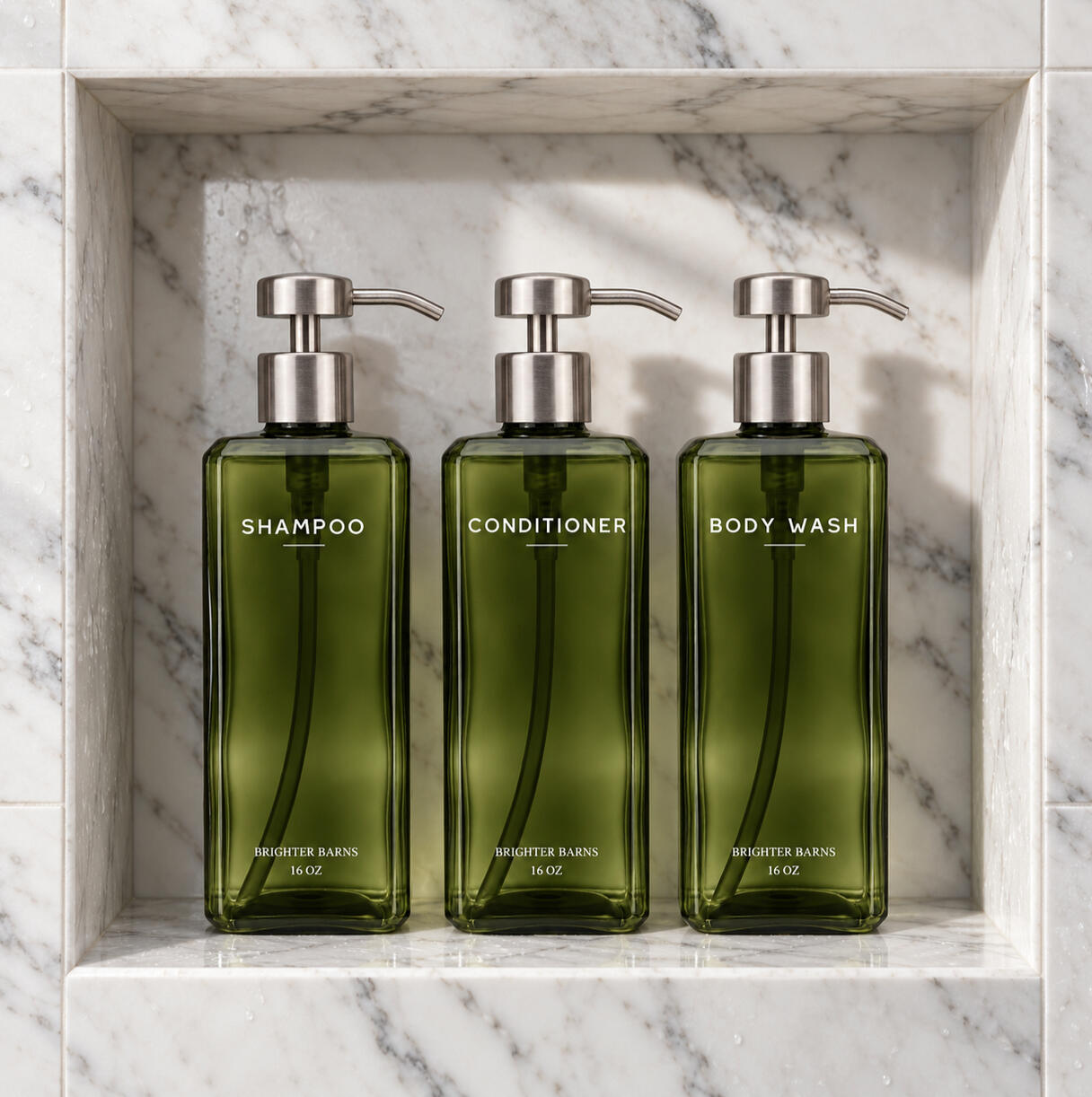 Green/Silver Mayfair Shower Dispensers Green/Silver Mayfair Shower Dispensers