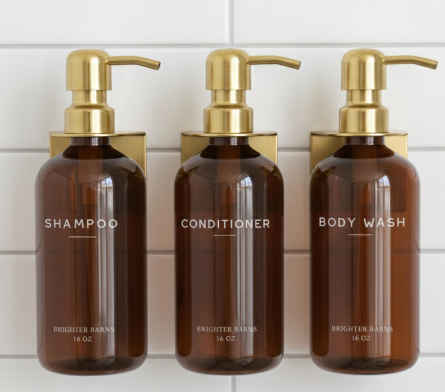 Amber Gold Wall Mounted Modern Shower Dispenser Amber Gold Wall Mounted Modern Shower Dispenser