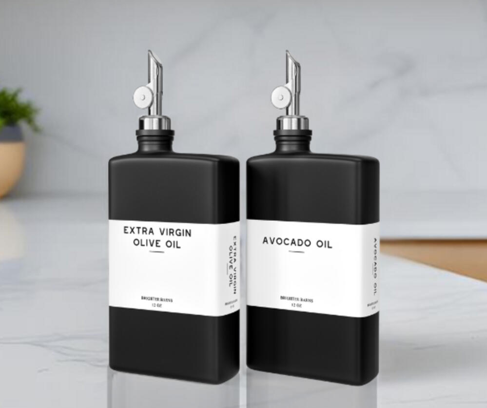 Black Modern Oil and Vinegar Dispenser