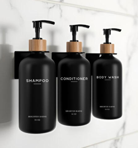 Black Wall Mounted Boho Shower Dispenser