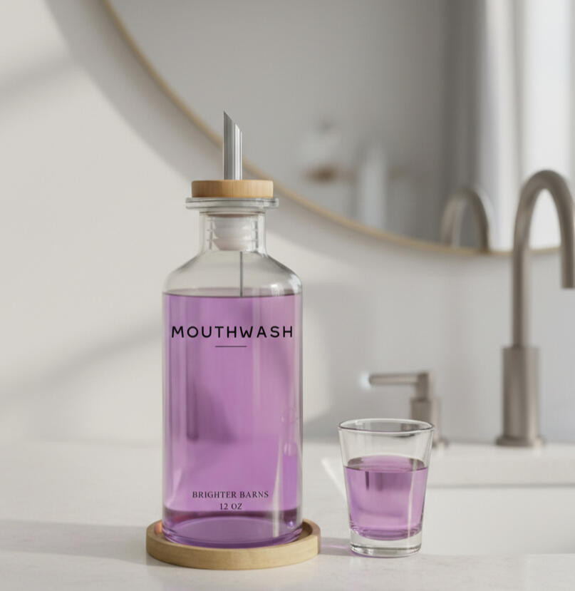 Clear Boho Mouthwash Dispenser