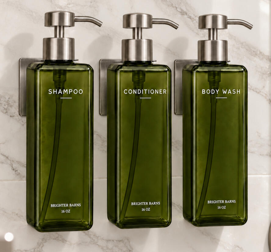 Green/Silver Wall Mounted Mayfair Shower Dispensers Green/Silver Wall Mounted Mayfair Shower Dispensers