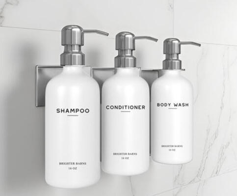 Silver Wall Mounted Modern Shower Dispenser Silver Wall Mounted Modern Shower Dispenser